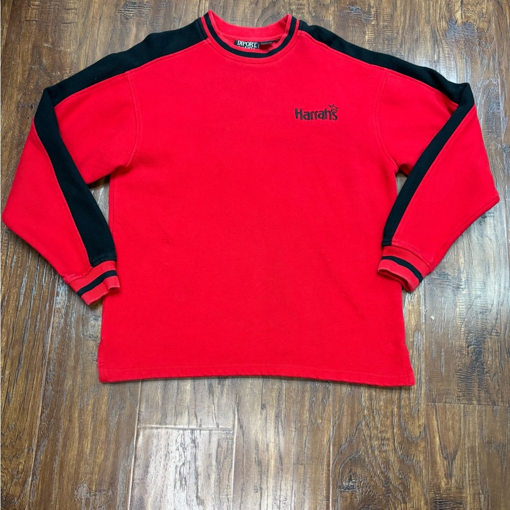 1990’s Harrah’s Vintage Y2K Red Pullover Small Sweatershirt  #2175